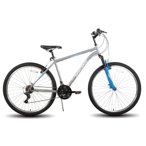 Hiland 26 27.5 Inch Mountain Bike, Mens Womens MTB with 21 Speeds, High-Tensile Steel Frame, V Brake, Hardtail Bicycle for Adults Gray
