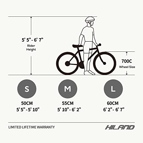 Hiland 700c Road Bike, Racing Bike City Commuting Road Bicycle with 14 Speeds Drivetrain 60cm White